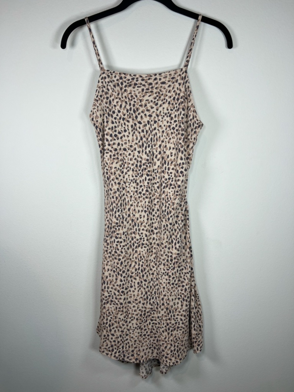 Abercrombie & Fitch Leopard Print Mini Slip Dress Brown Tan Lined Adjustable XS - Picture 2 of 13
